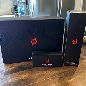 Peloton Cycle Shoes, Earbuds and Water Bottle